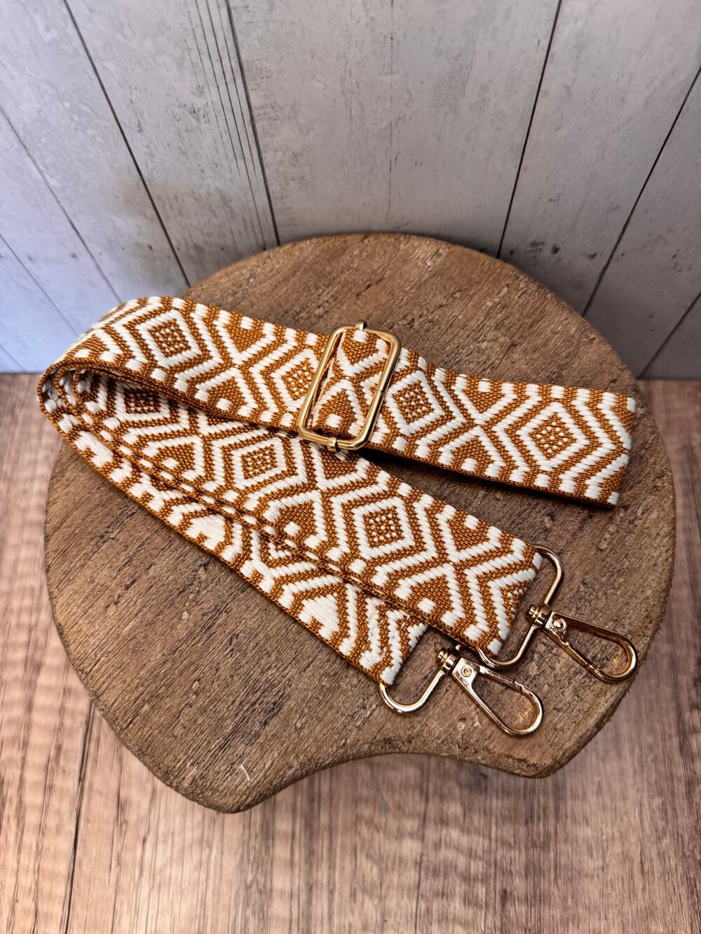 Woven Purse Strap White Brownish Gold Crossbody Bag Strap NEW Boho Bag Strap